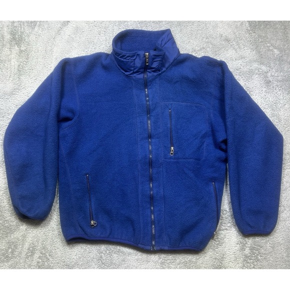 Vintage Patagonia Synchilla Jacket Men's L Blue Fleece Full Zip Made In USA 3508